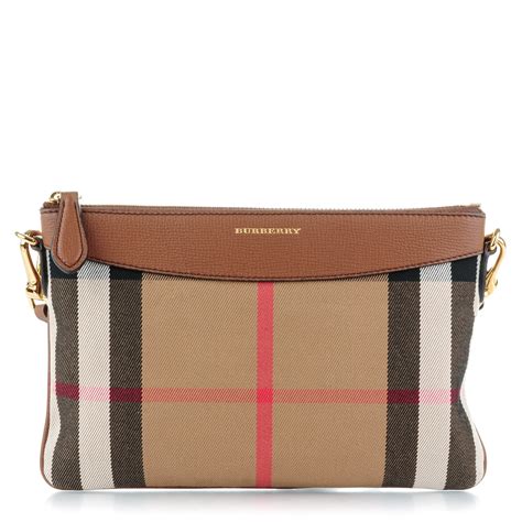 burberry house check crossbody tan|BURBERRY House Check Derby Peyton Crossbody Clutch Bag .